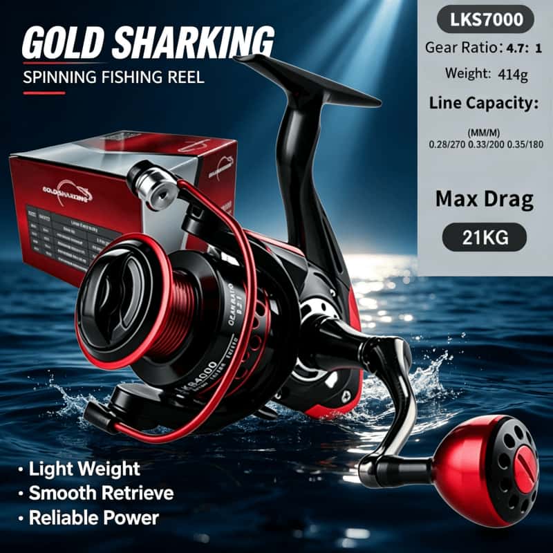 Abu Garcia Reel Max - GOLD SHARKING - Kołowrotek spinningowy, metalowy
