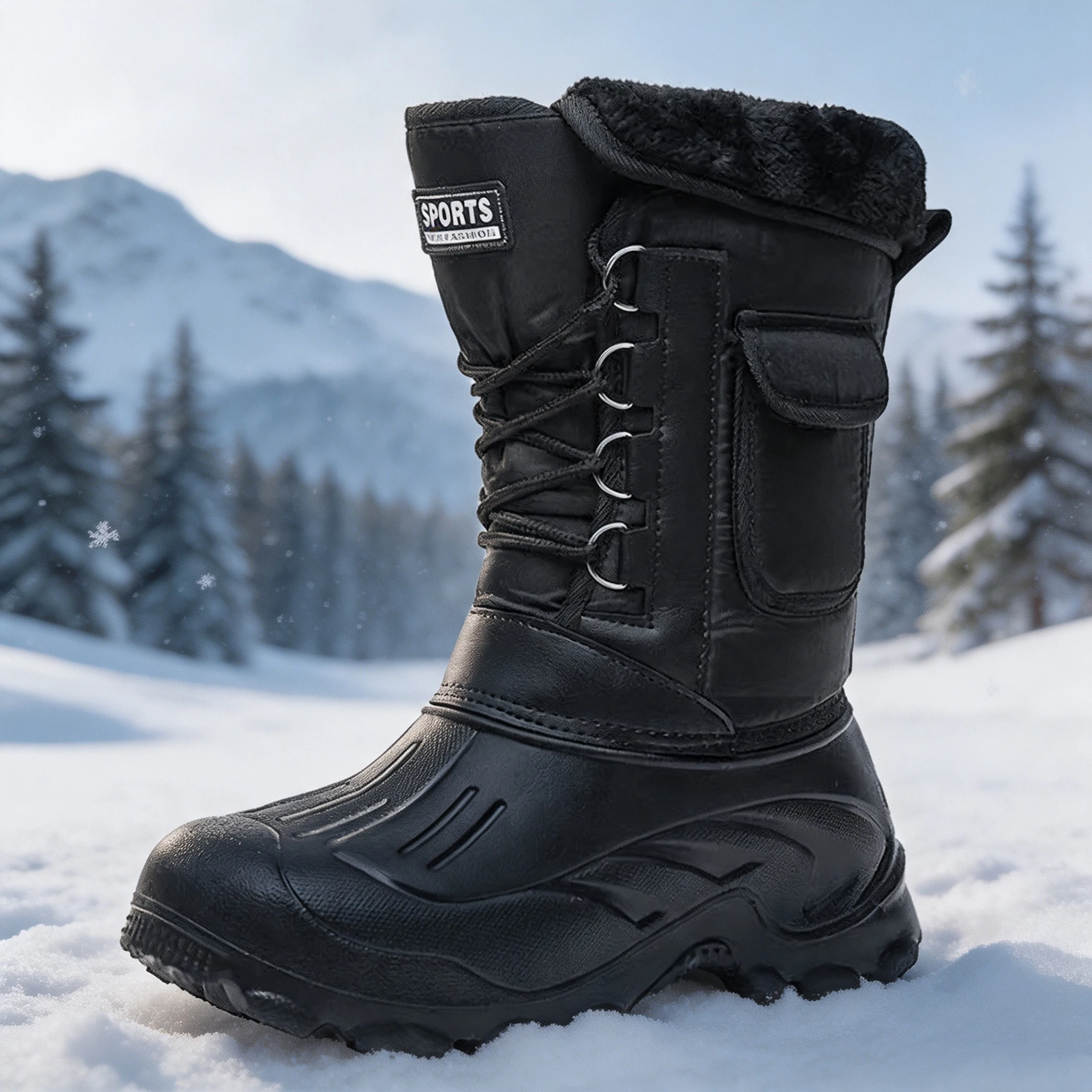 Fishing Hook - Męskie zimowe buty śniegowe, buty wędkarskie